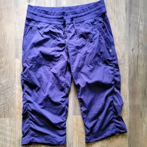 Purple Lululemon Capri studio pant crop